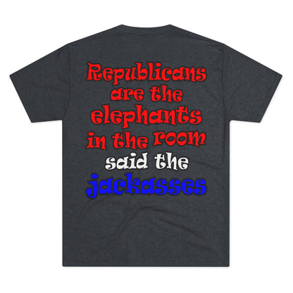 donkeys and elephants - Unisex Tri-Blend Crew Tee