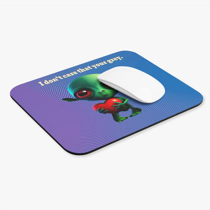 I don't care that your grey - Mouse Pad (Rectangle) (light blue-purple wave)