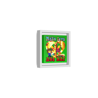 love peace - framed canvas art (logo green)
