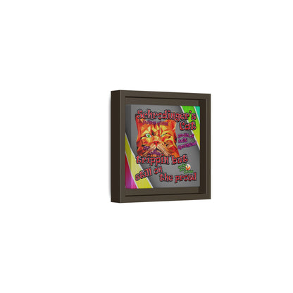 schrodinger's cat - framed canvas art (rainbow split)
