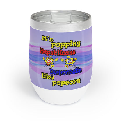popping like popcorn - Chill Wine Tumbler (light blue-pink wave)