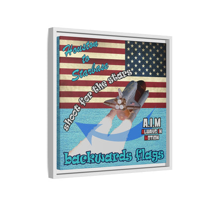 shoot for the stars - framed canvas art (faded blue)