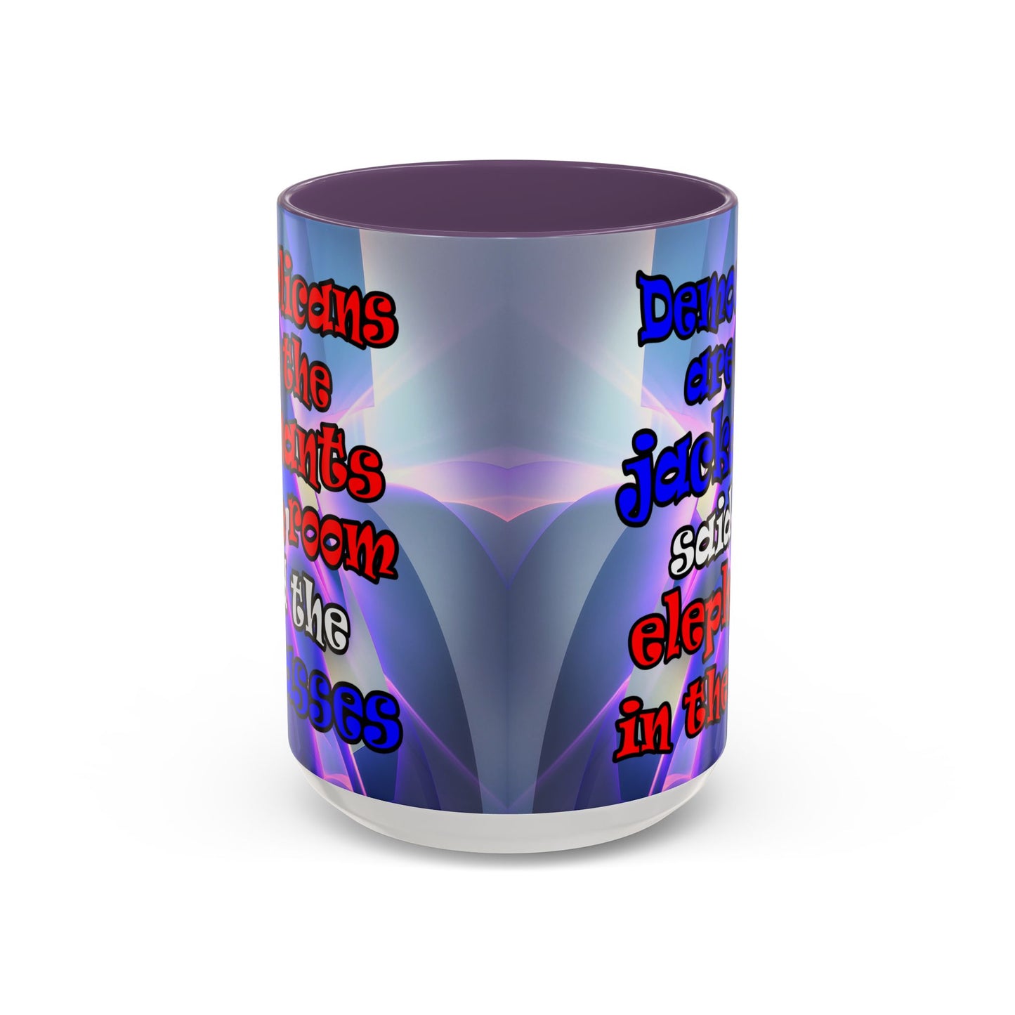 donkeys and elephants - Accent Mug (grey-pink wave)