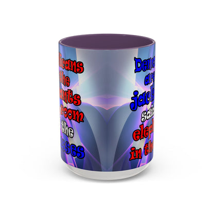 donkeys and elephants - Accent Mug (grey-pink wave)