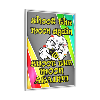 shoot the moon again - framed canvas art (rainbow split)