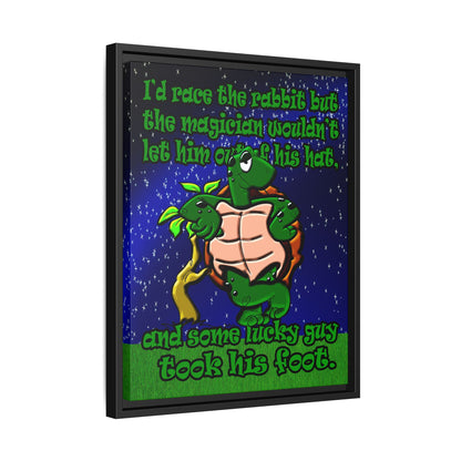 turtle race - framed canvas art ('snoops' background)