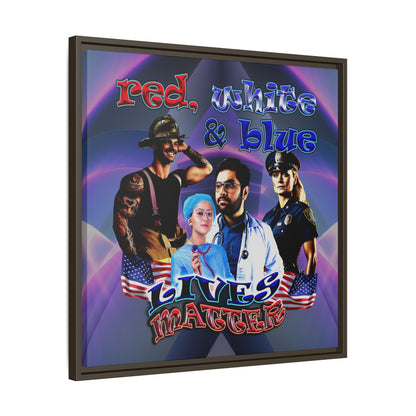 rw&b lives matter - framed canvas art (grey-pink wave)