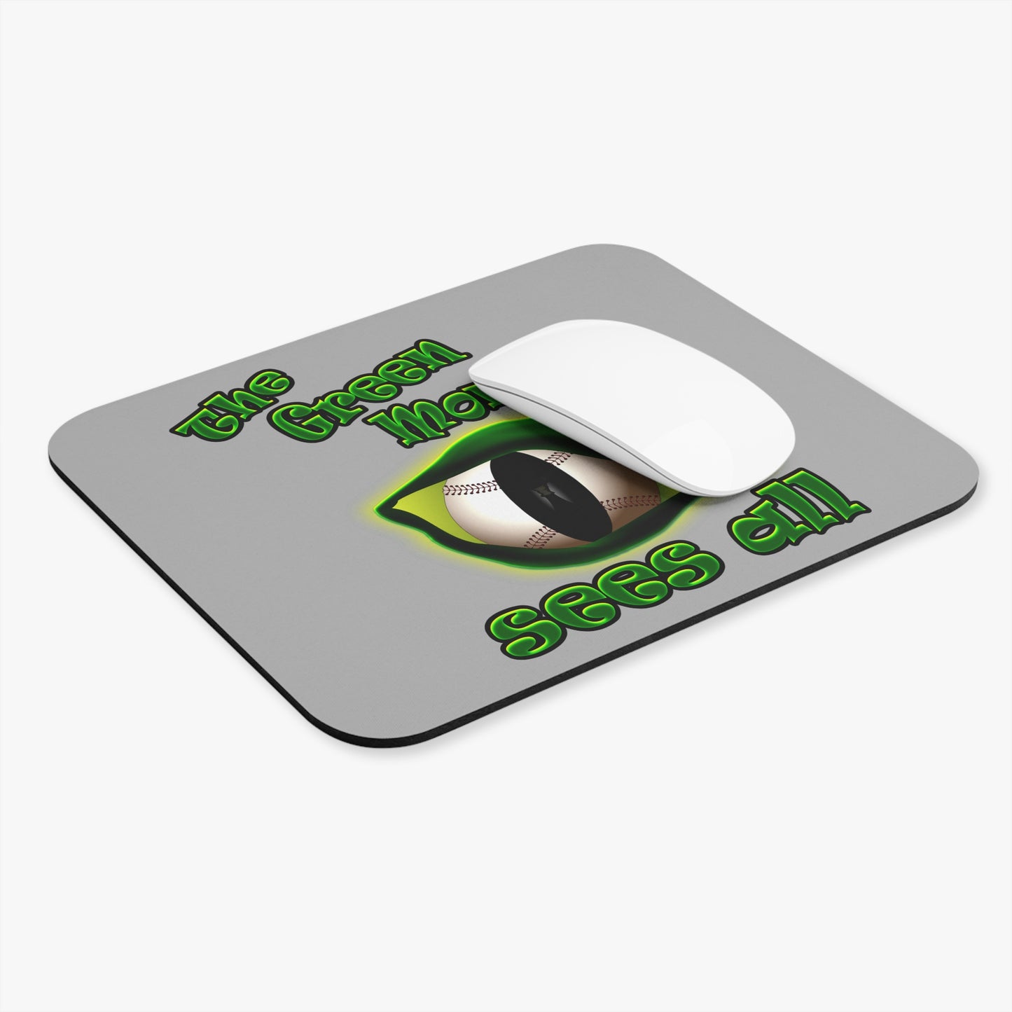 green monster - Mouse Pad (Rectangle) (light grey)