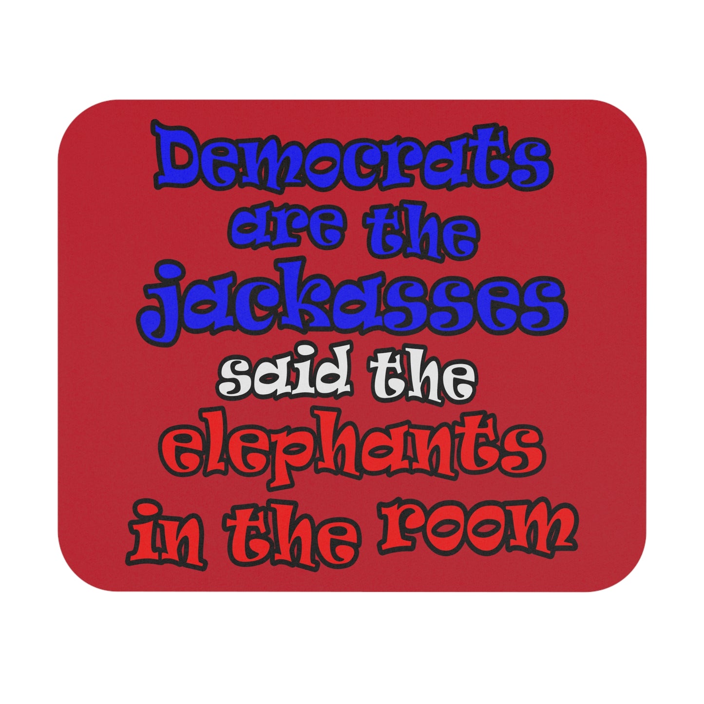 donkeys and elephants - Mouse Pad (Rectangle) (dark red)