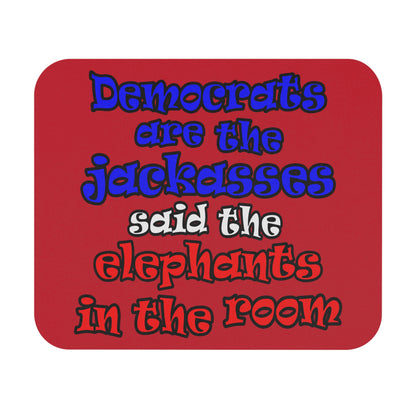 donkeys and elephants - Mouse Pad (Rectangle) (dark red)