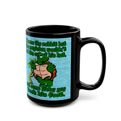 turtle race - Black Mug (faded dark blue)