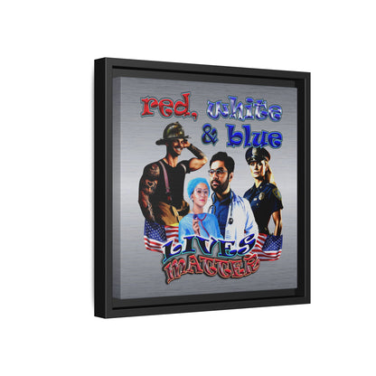 rw&b lives matter - framed canvas art (brushed nickel)