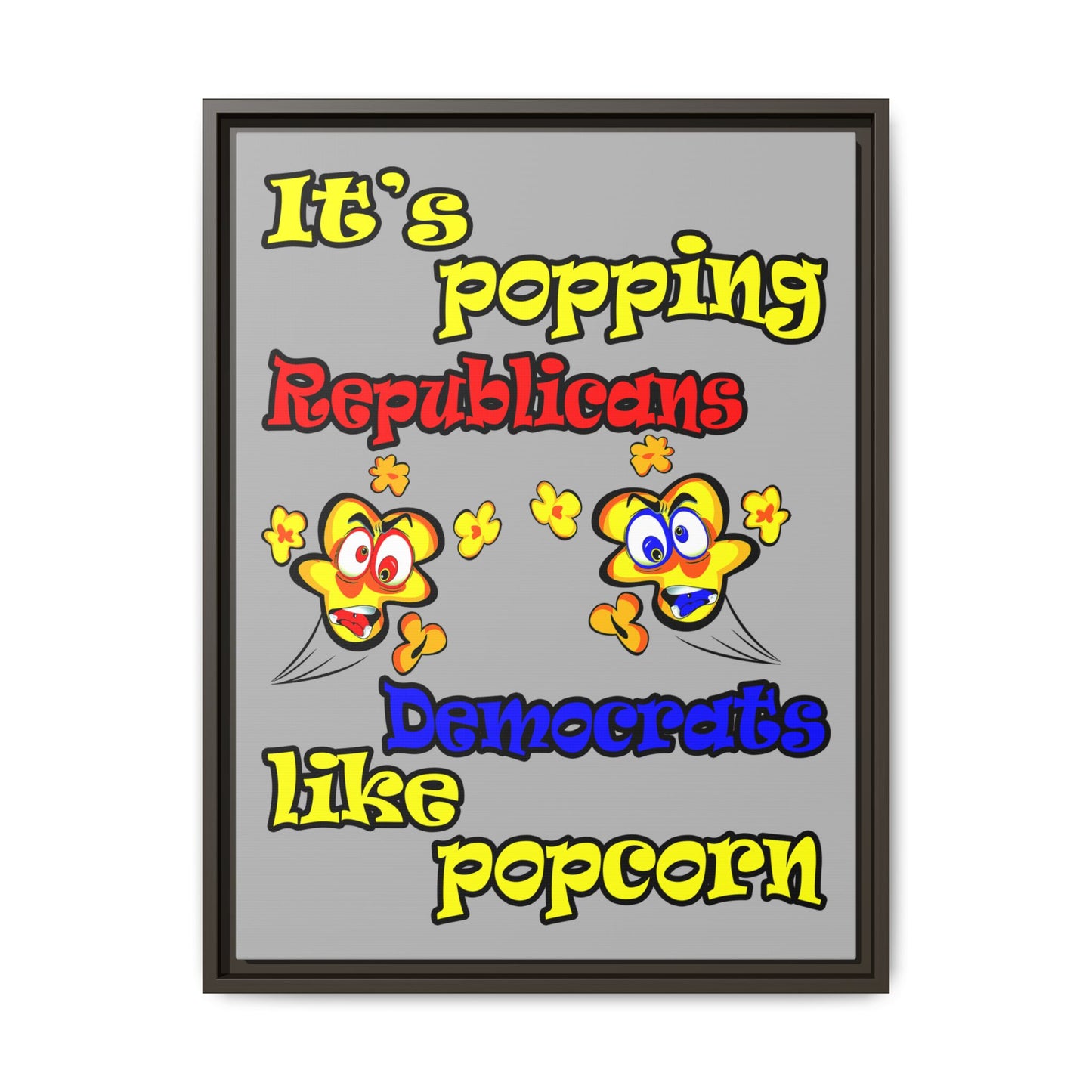 popping like popcorn - framed canvas art (light grey)