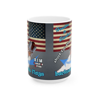 shoot for the stars - White Mug (grey-light grey)