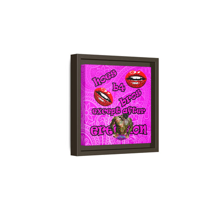 hoes b4 bros - framed canvas art (pink swirl)