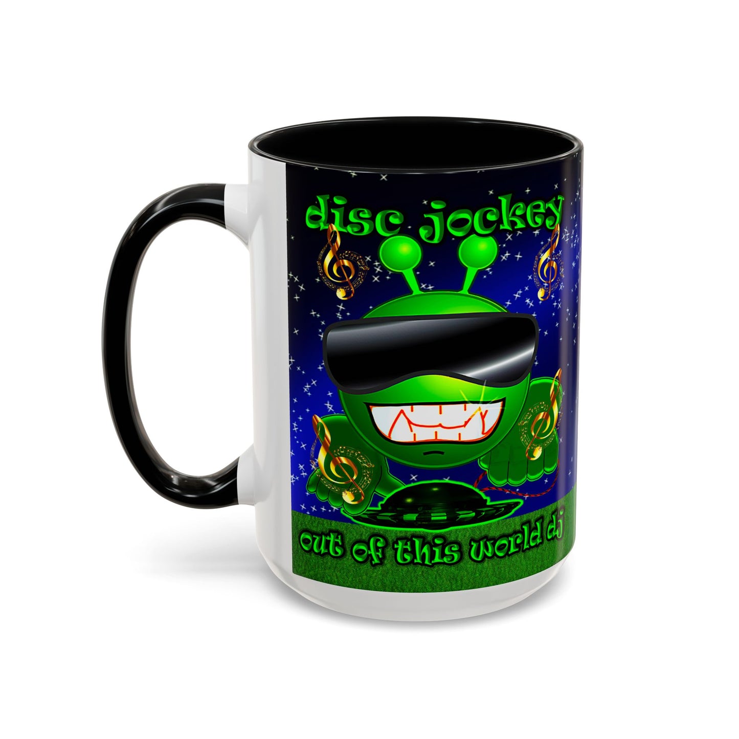 disc jockey - Accent Mug ('snoops' background)