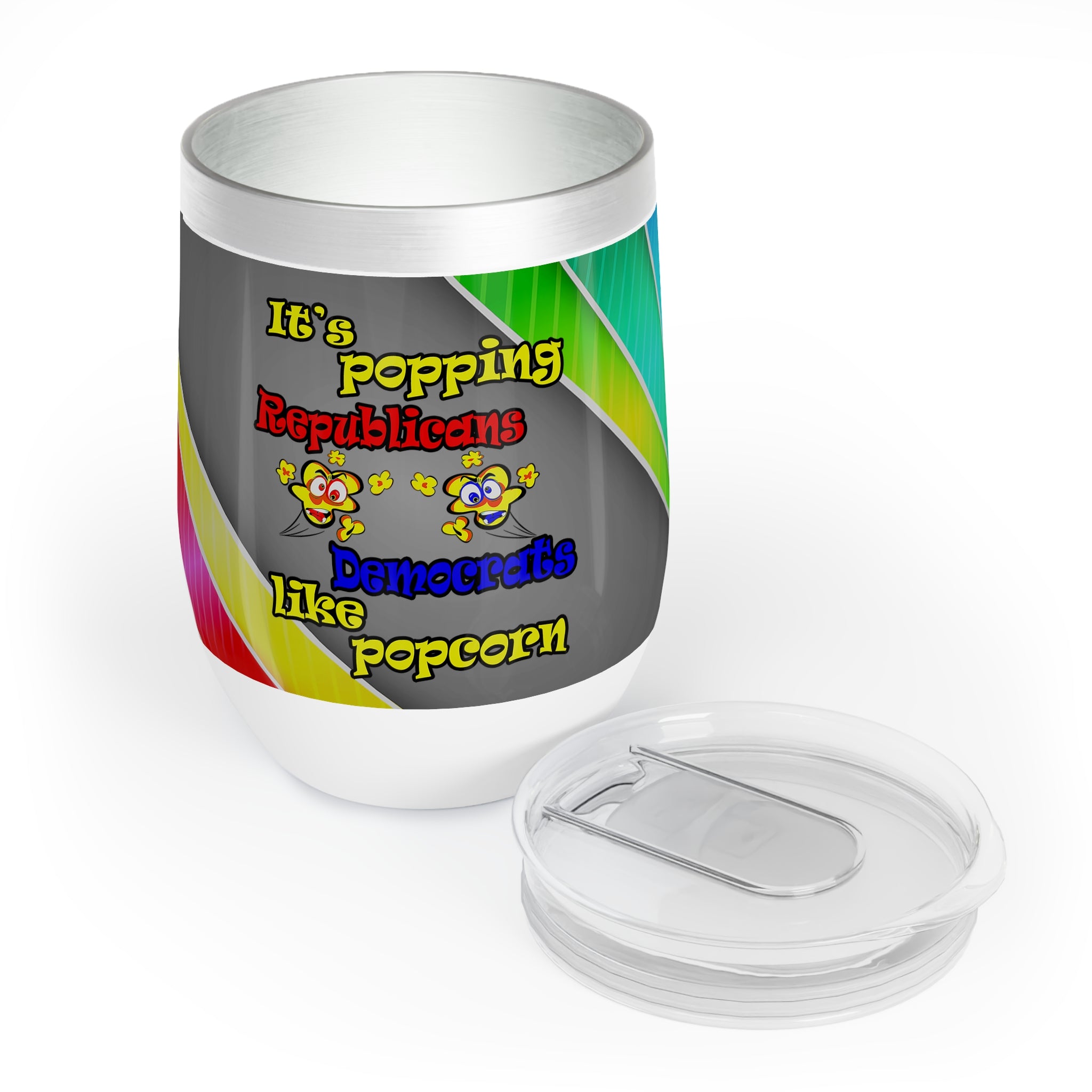 popping like popcorn - Chill Wine Tumbler (rainbow split)