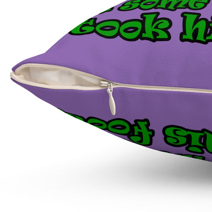 turtle race - Spun Polyester Square Pillow - (light purple)