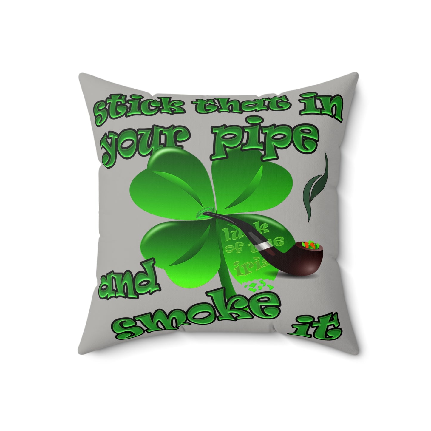 celtics logo - Faux Suede Square Pillow - (light grey)