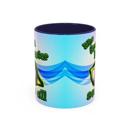 green monster - Accent Mug (light blue-pink wave)