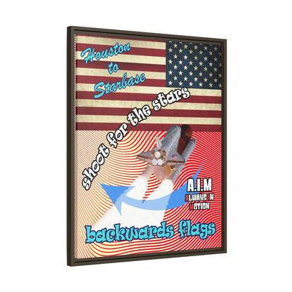 shoot for the stars - framed canvas art (yellow-orange wave)