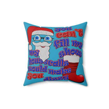 santa's shoes - Spun Polyester Square Pillow - (turquoise)