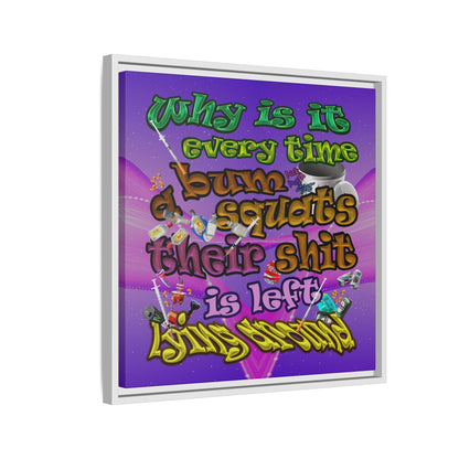 the bum's shit - framed canvas art (purple-pink wave)