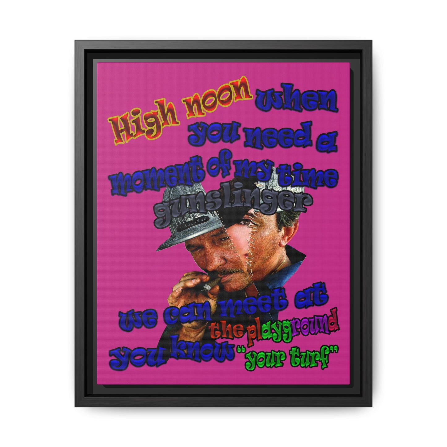 high noon - framed canvas art (pink)