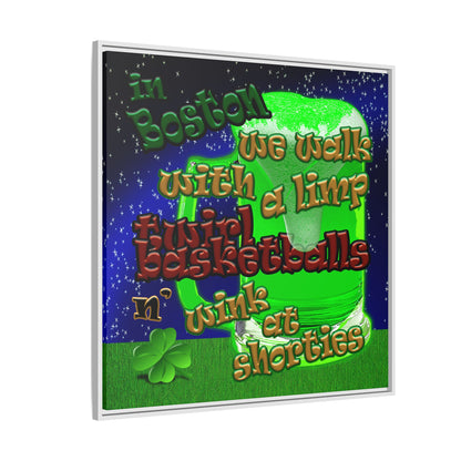 celtics logo - framed canvas art ('snoops' background)