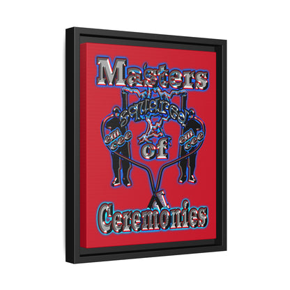 em cee squared - framed canvas art (dark red)