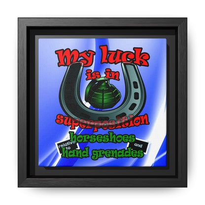 my luck - framed canvas art (blue-white wave)