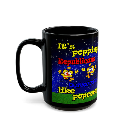 popping like popcorn - Black Mug ('snoops' background)