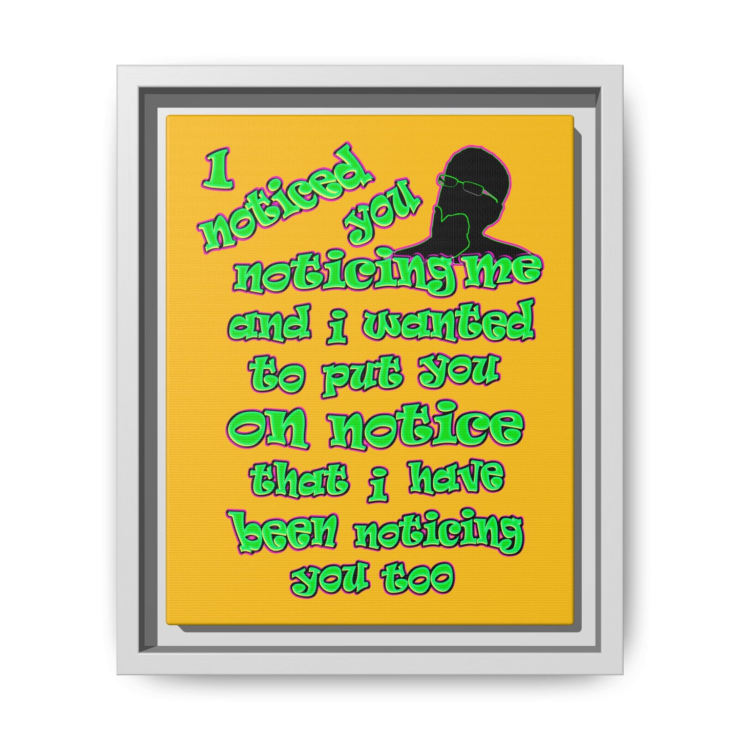 noticed you noticing - framed canvas art (yellow)