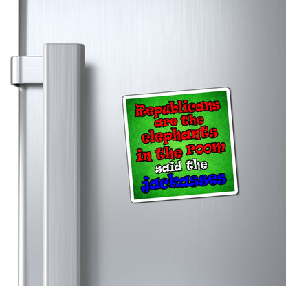 donkeys and elephants - Magnets - (green turf)