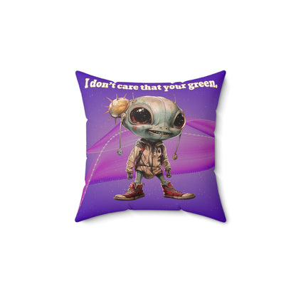 I don't care that your grey - Spun Polyester Square Pillow - (purple-pink wave)