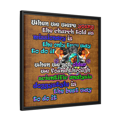 doggystyle - framed canvas art (brown papyrus)