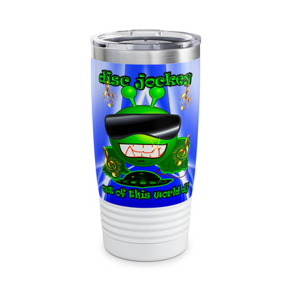 disc jockey - Ringneck Tumbler, 20oz (blue-white wave)