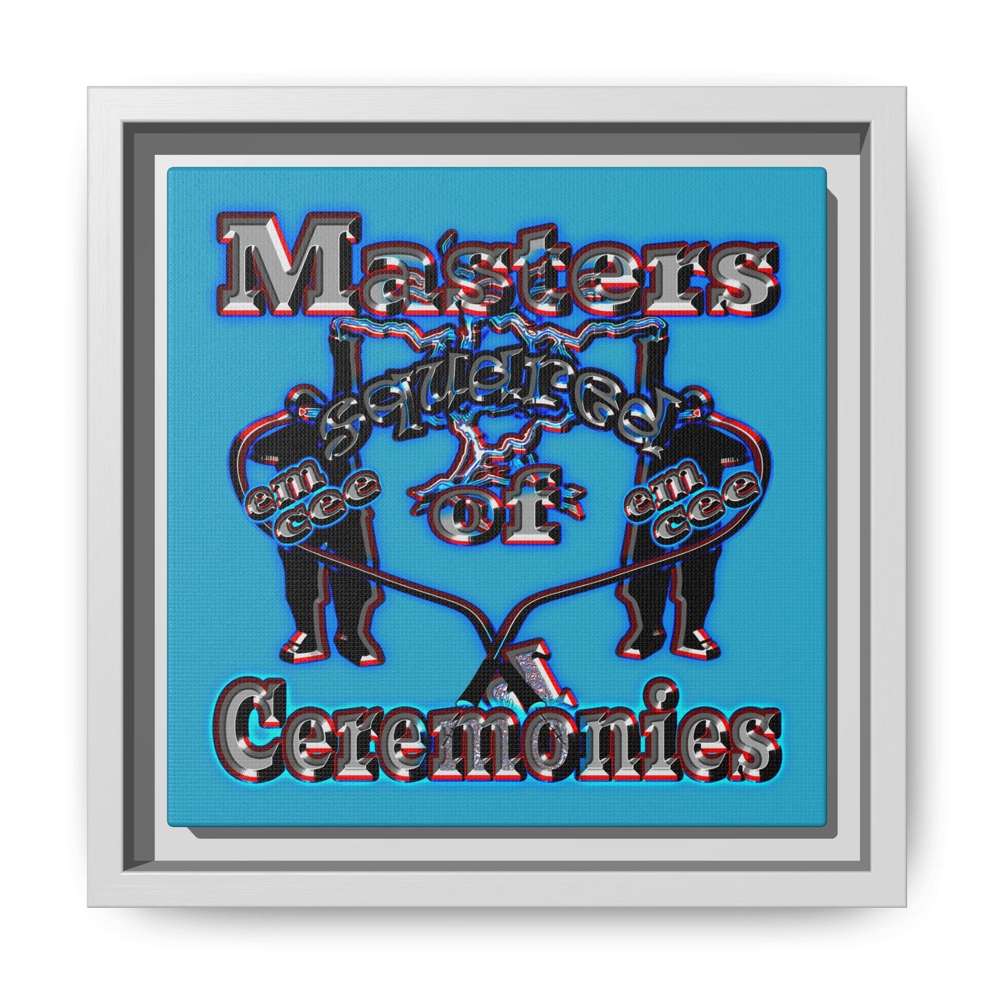 em cee squared - framed canvas art (turquoise)
