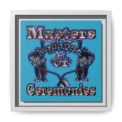 em cee squared - framed canvas art (turquoise)