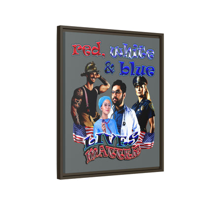 rw&b lives matter - framed canvas art (dark grey)