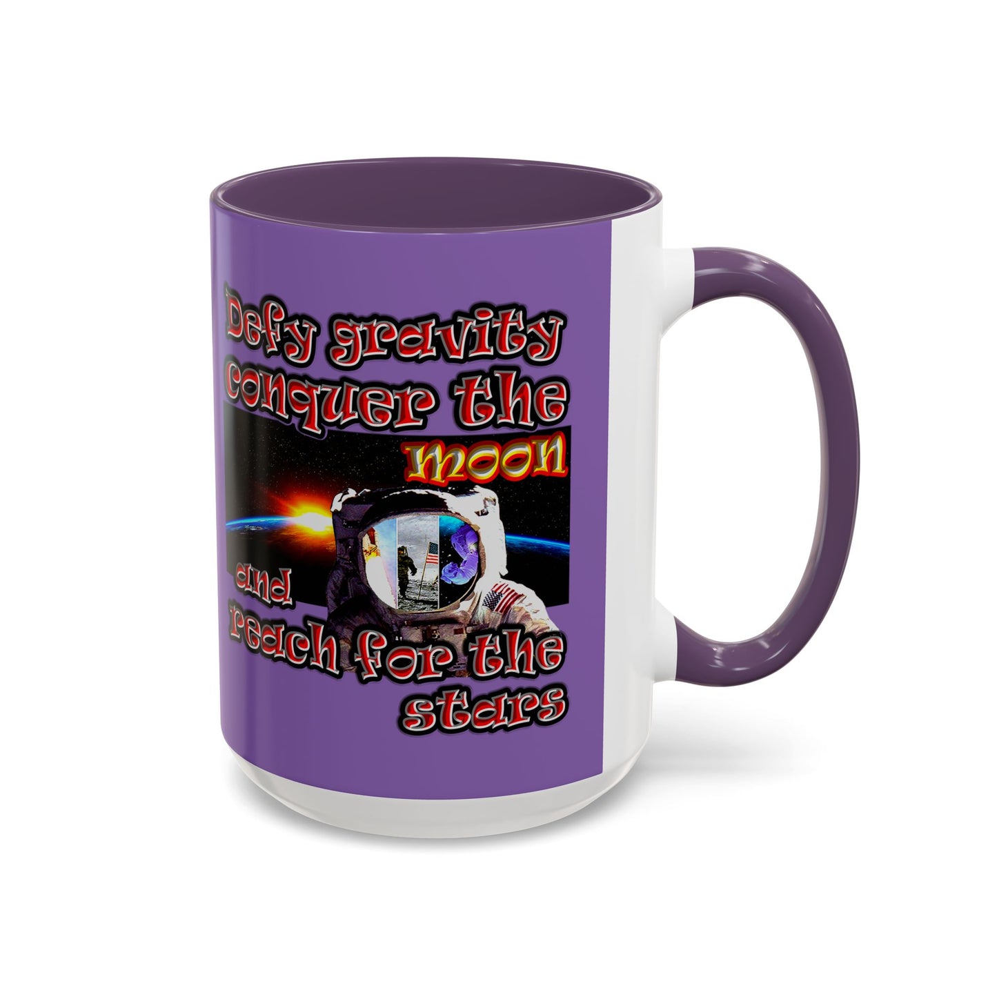 defy conquer reach - Accent Mug (light purple)
