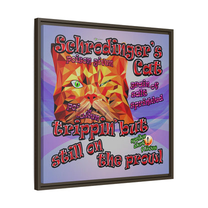 schrodinger's cat - framed canvas art (light blue-pink wave)