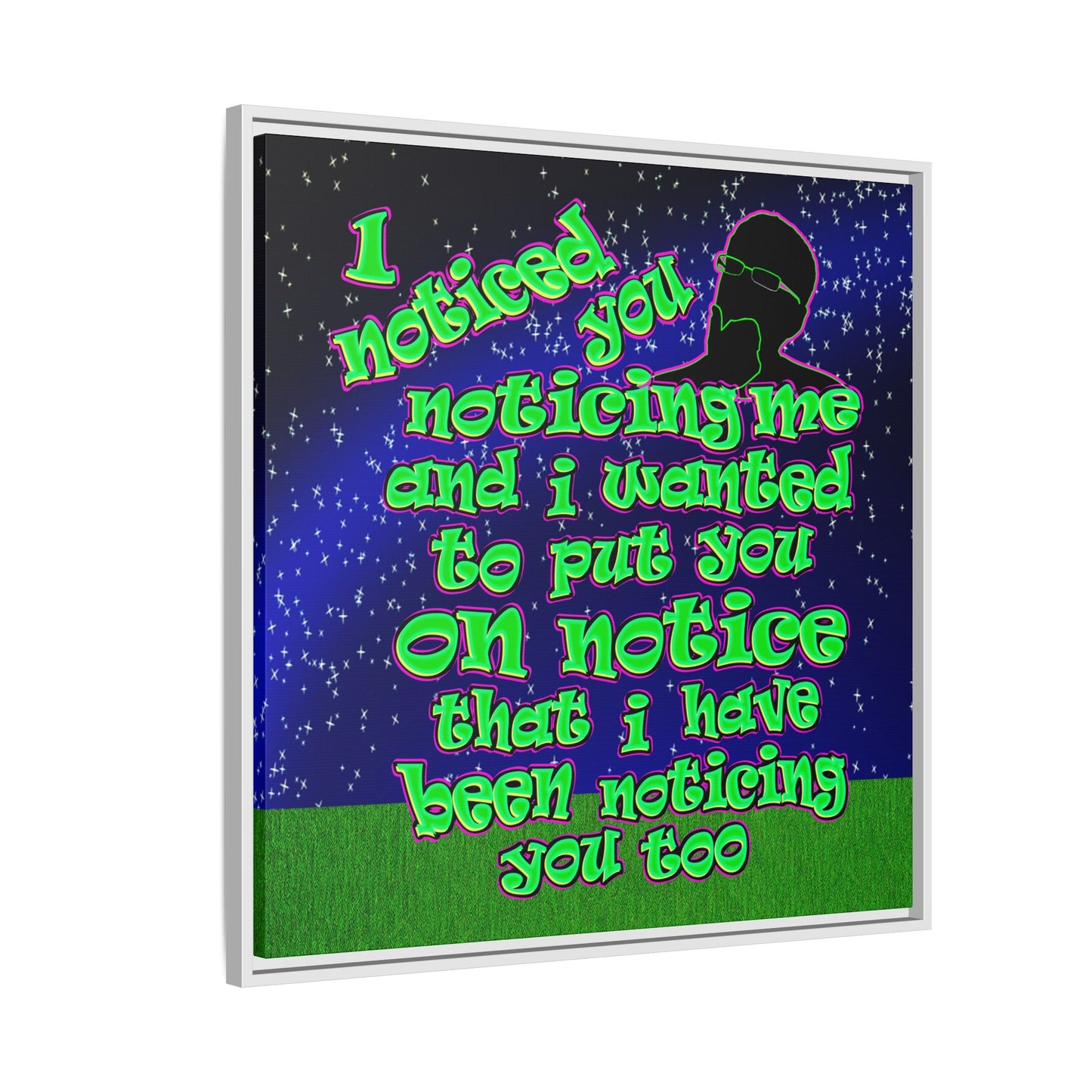 noticed you noticing - framed canvas art ('snoops' background)