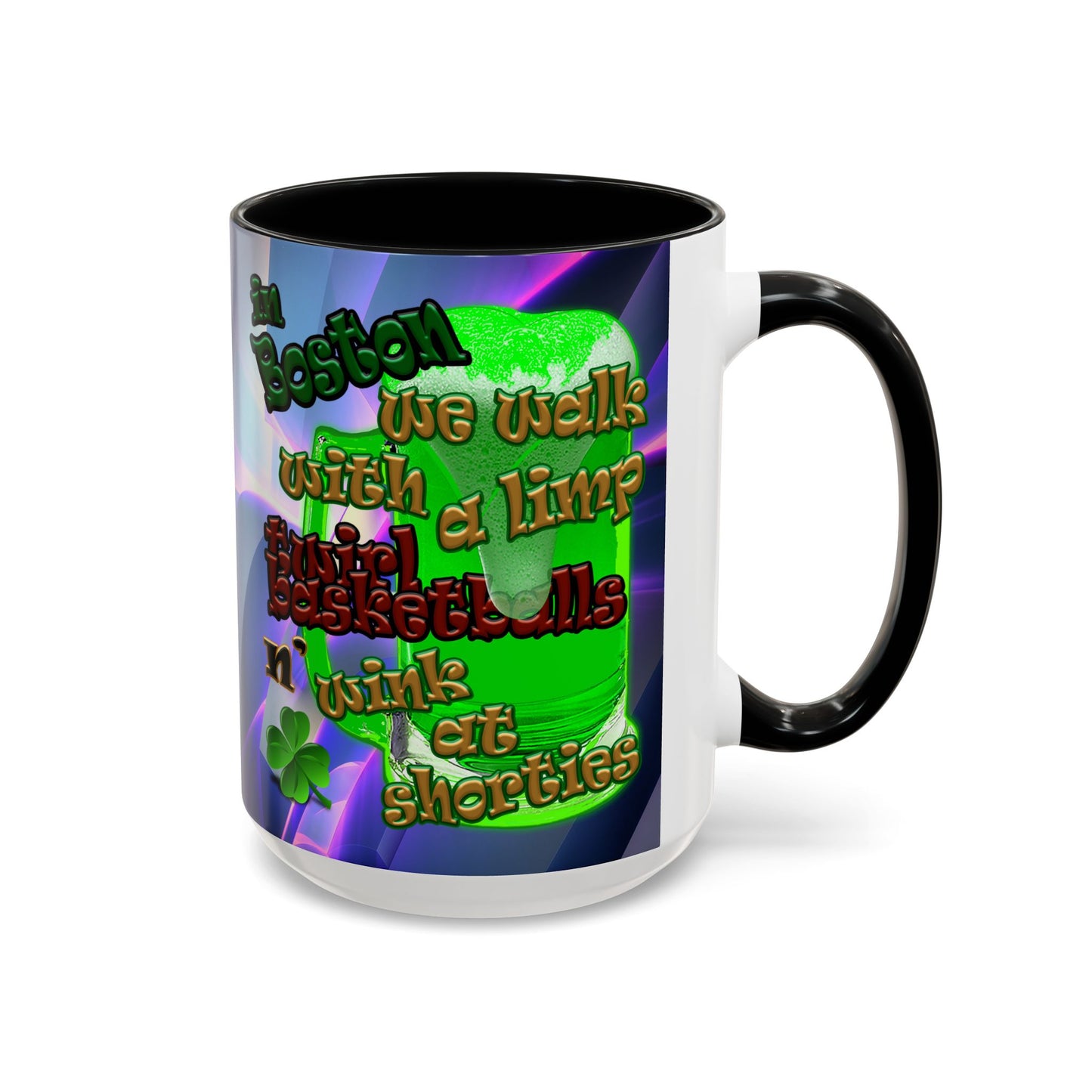 celtics logo - Accent Mug (grey-pink wave)