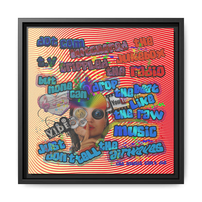 drop the beat - framed canvas art (yellow-orange wave)