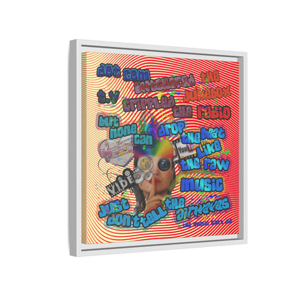 drop the beat - framed canvas art (yellow-orange wave)