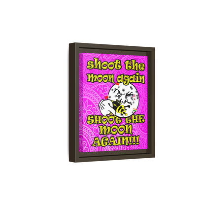 shoot the moon again - framed canvas art (pink swirl)
