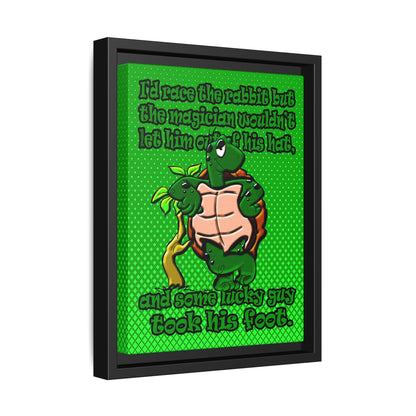 turtle race - framed canvas art (logo green)