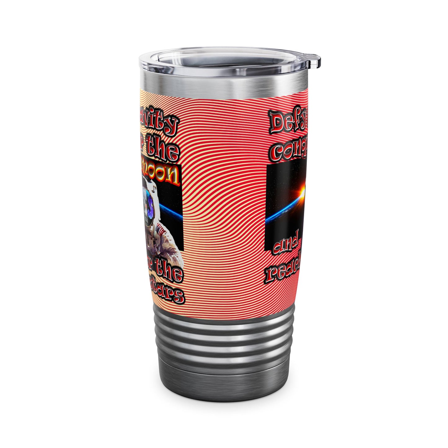 defy conquer reach - Ringneck Tumbler, 20oz (yellow-orange wave)