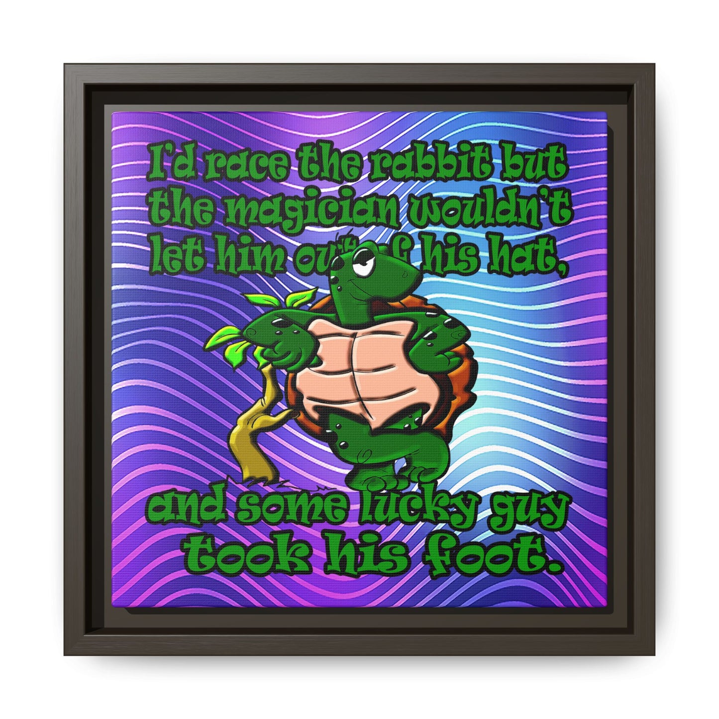turtle race - framed canvas art (purple wave)